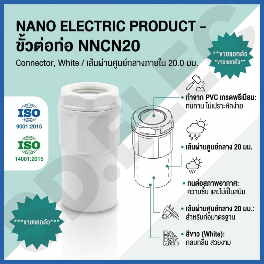Nano ข้อต่อเข้ากล่อง(connector) 20มม. (ขายแยกตัว) NNCN20 ของแท้100%มือ1พร้อมส่ง