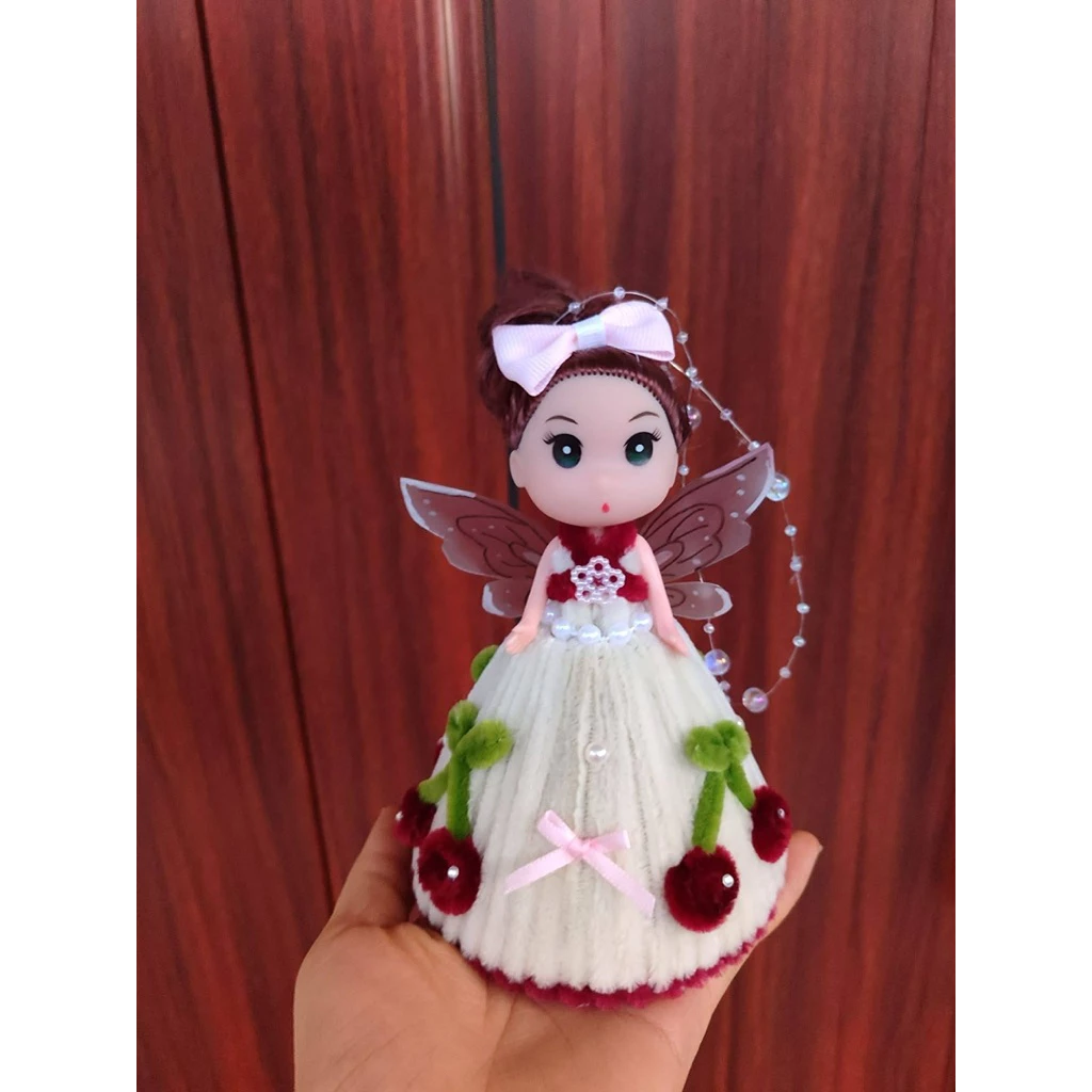 พร้อมส่งโมเดลตุ๊กตาเจ้าหญิงจัดแต่งชุดด้วยลวดกำมะหยี่ thumbnail 3