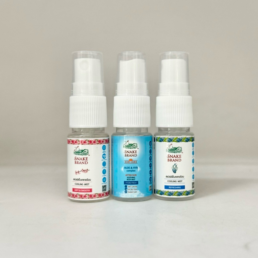 (ขนาดจิ๋ว10ml) สเปรย์เย็น ตรางู คูลลิ่งมิสท์ 10ml 3สูตร Cooling Mist Spray รีเฟรชชิ่ง/ซอฟท์แอนด์สมูท/สูตรใหม่ After Sun