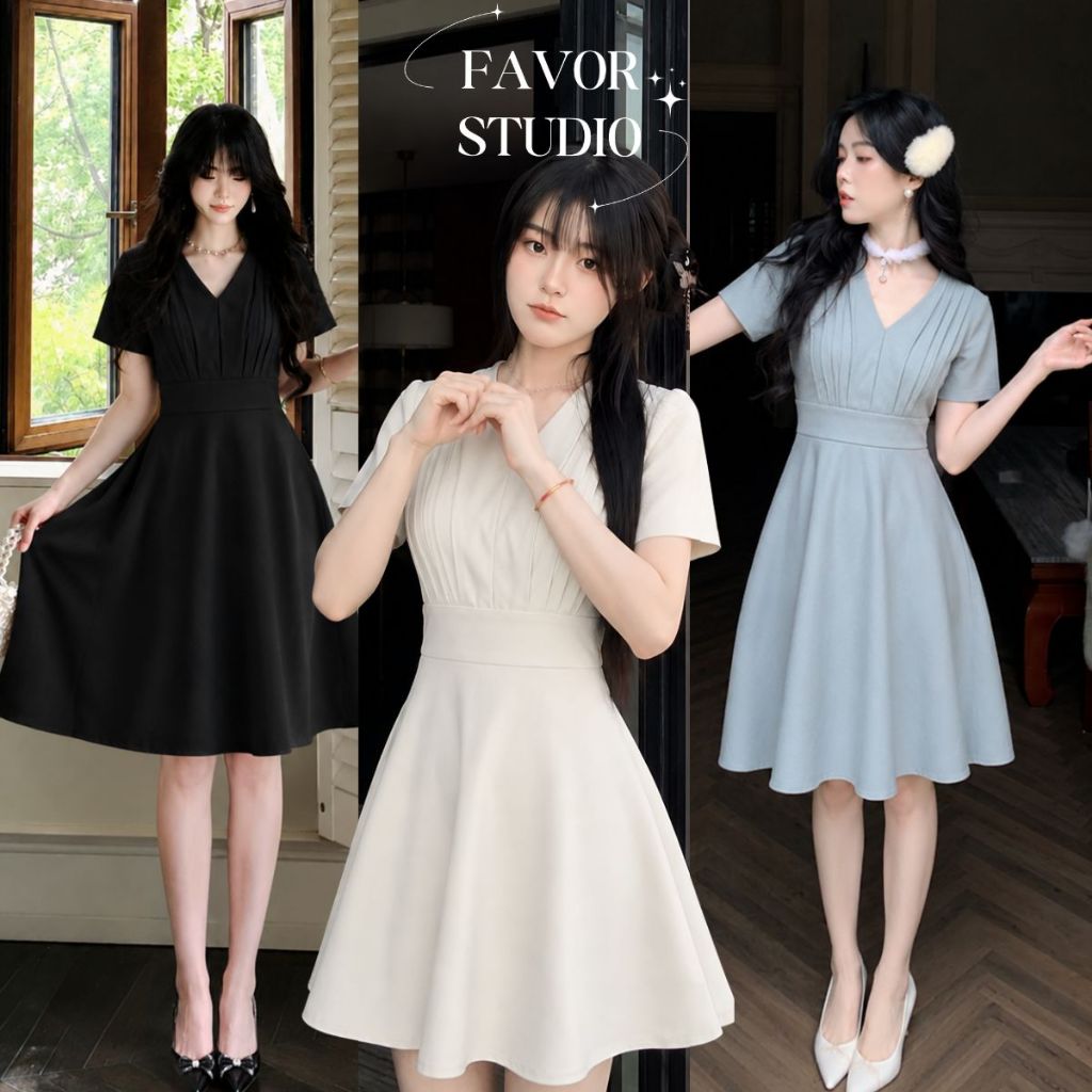 EVIOVIO (S-4XL) 🪺 ละมุนใจ! เดรสจีบอก Sweet Pleat งานตัดเย็บเนี๊ยบ ทรงสวยเป๊ะ เดรสสาวอวบ ชุดทำงานผู้หญิง พร้อมส่ง🌸✨