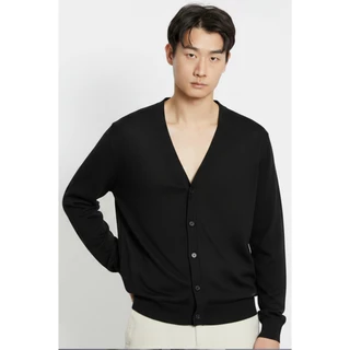 AIIZ เสื้อคาร์ดิแกนคอวีผู้ชายผ้าถัก AIIZ Men's Flat Knit Cardigan