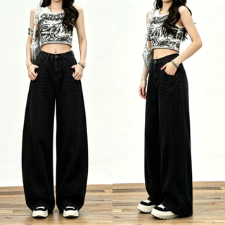 Muddy Barrel Jeans ทรงบาเรล กางเกงยีนส์ สไตล์เกาหลี แนววินเทจ เท้ากว้าง สวยๆเก๋ๆ