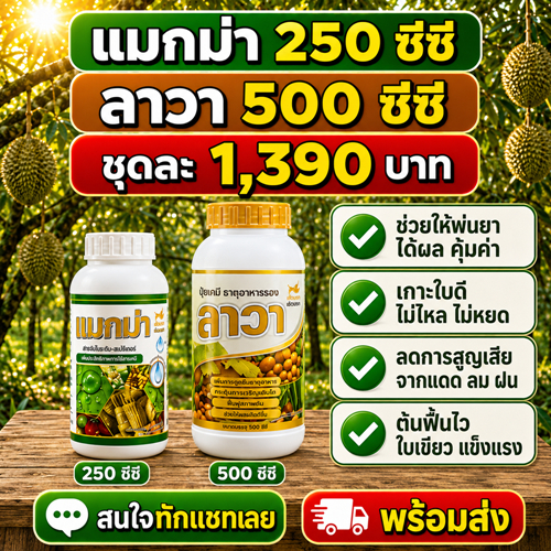 ลาวา-แมกม่า ชุดประหยัด จัดเต็ม สารเสริมประสิทธิภาพ ปุ๋ยทางใบ ใช้ได้กับพืชทุกชนิด
