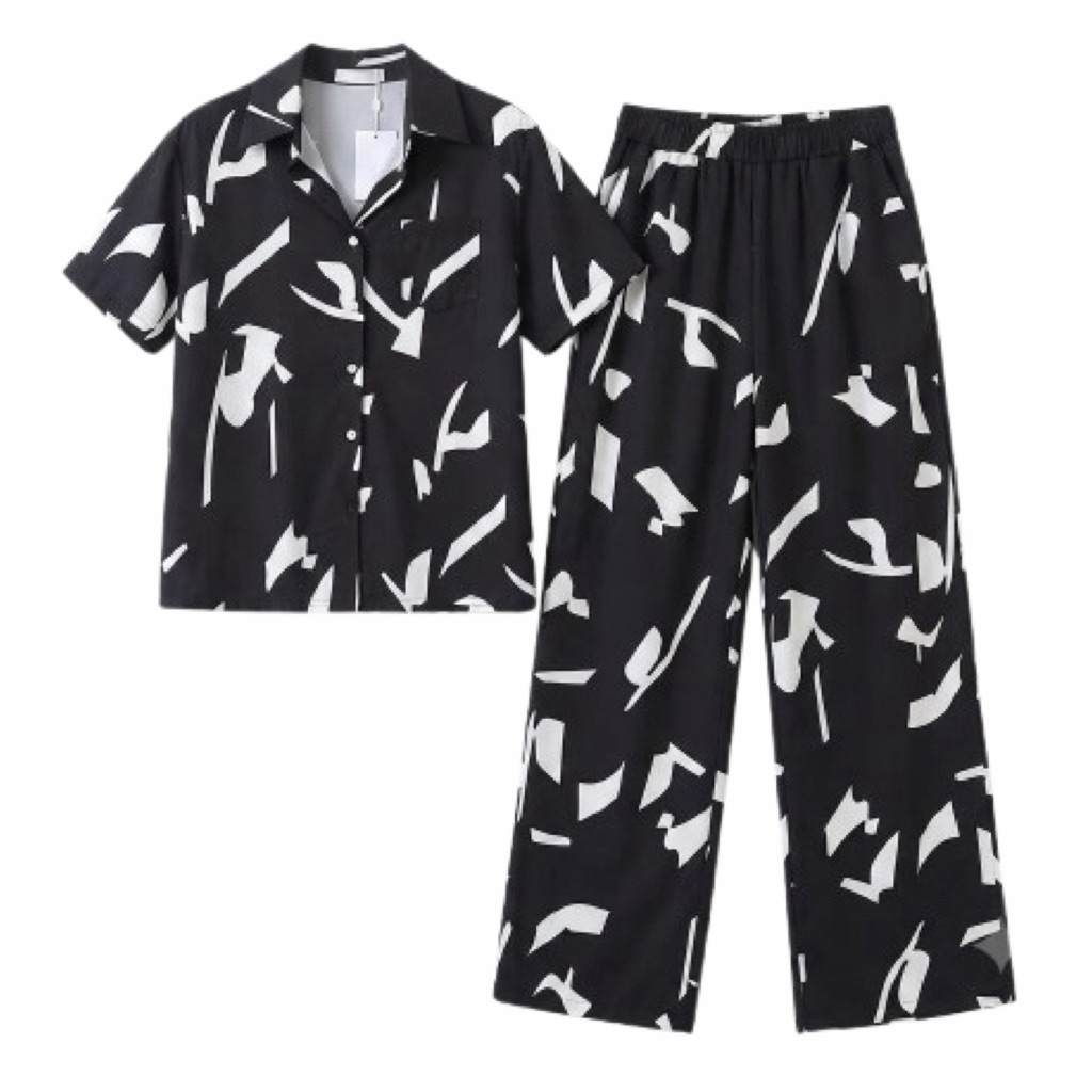 ชุดเซ็ต Printed Satin x Cotton Set แบรนด์ Tshoppppp