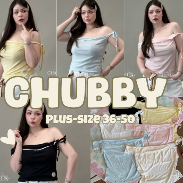 (🎀shopee video & liveมีส่วนลด+ส่งฟรี🎀) เสื้อสาวอวบปาดไหล่ผูกข้างพร้อมแต่งลูกไม้อก ดีเทลตอกตาไก่พร้อมงานติดอะไหล่(36-50)