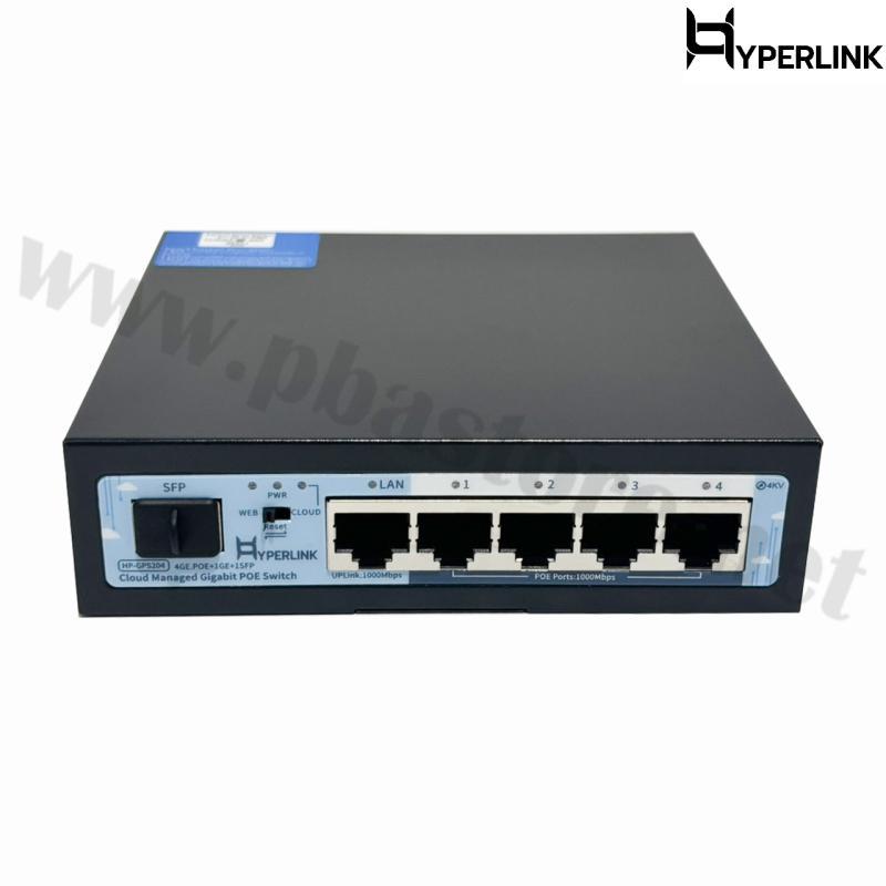 POE Switch 4CH 10/100/1000M + 1LAN Uplink Gigabit + 1SFP Cloud Managed Switch (จัดการพอร์ตบนมือถือ APP/PC/WEB)