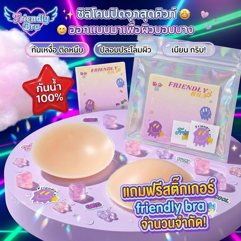 ปิดจุก มีกาว ถนอมผิว ฟรีสติ๊กเกอร์ y2k