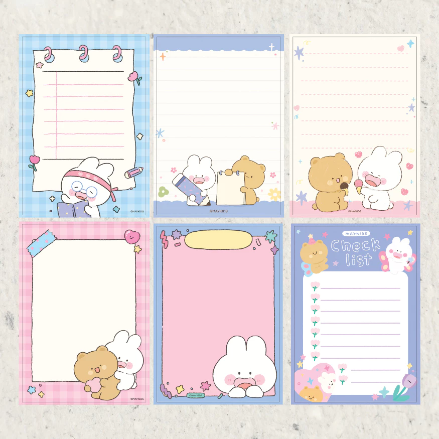 Maykids - ( 3 แถม 1 ) Memo Pad กระดาษโน๊ตสันกาว Party Collection