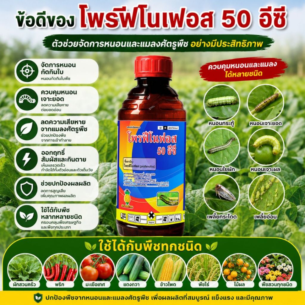 โพรฟีโนฟอส 50 อีซี ยากำจัดแมลงศัตรูพืช หนอนกินใบ รูปที่ 5