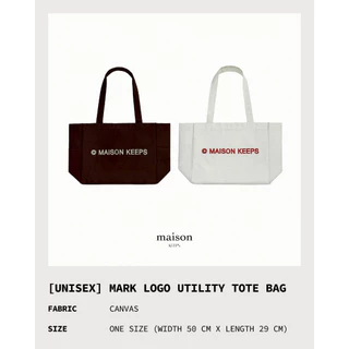maison KEEPS | Mark Logo Utility Tote Bag | กระเป๋าผ้าแคนวาสปักโลโก้ Mark