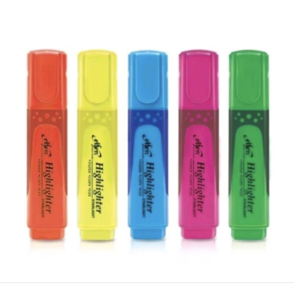 ยกกล่อง 12 แท่ง Elfen ปากกาเน้นข้อความ ปากกาสะท้อนแสง เอลเฟ่น Starlight ELFEN จำนวน12แท่ง
