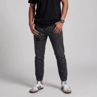 DAVIE JONES [BE FEARLESS] กางเกงจ็อกเกอร์ผู้ชาย Slim Fit Joggers สีเทา ดำ GP0167
