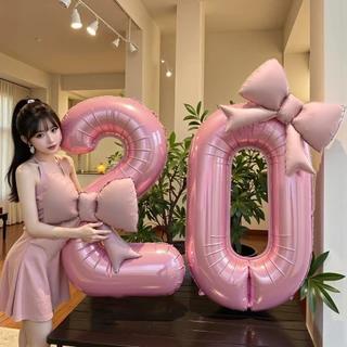 ส่งฟรีจุดกาว!ปั๊มลม!🎁40 นิ้ว 0-9 ลูกโป่งตัวเลข ฟอยล์(พร้อมโบว์🎀)ลูกโป่งฟอยล์ตัวเลข ลูกโป่งวันเกิด ลูกโป่งวันเกิด