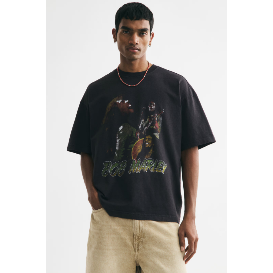 H&M(เอชแอนด์เอ็ม) เสื้อยืดทรงโอเวอร์ไซส์ ผู้ชาย 1159823_26