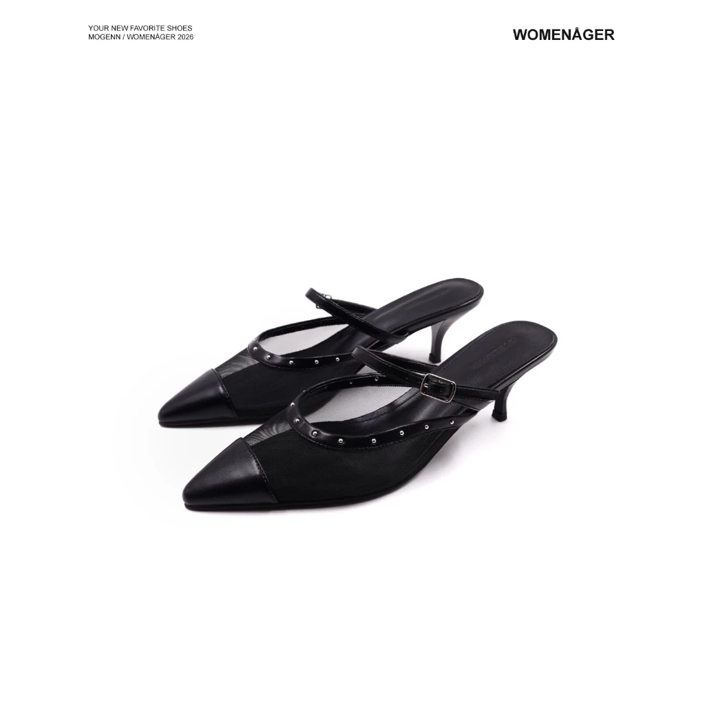 WOMENAGER - Mogenn สี Black รองเท้าหัวแหลมส้นสูง สวมใส่ง่าย