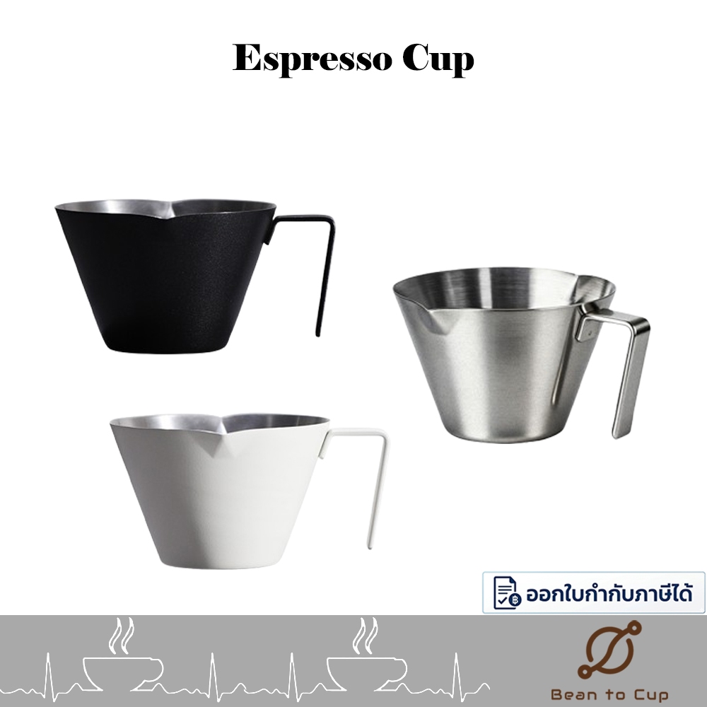 BTC Espresso Cup 100ml / ถ้วยรองช็อตกาแฟ ถ้วยตวงกาแฟ สแตนเลท 100% ขนาด 60 ml