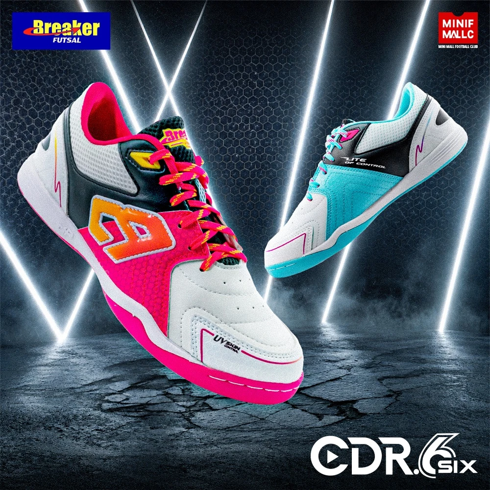 รองเท้าฟุตซอล BREAKER รุ่น CDR6 รหัส BK215 รองเท้าฟุตบอล หนังสังเคราะห์ผิวสัมผัสนูนสูง น้ำหนักเบา สวมใส่สบาย