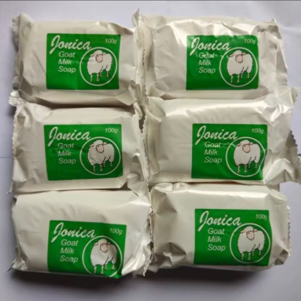 สบู่นมแพะแบบก้อน Jonica ขนาด100กรัม= 6ก้อน