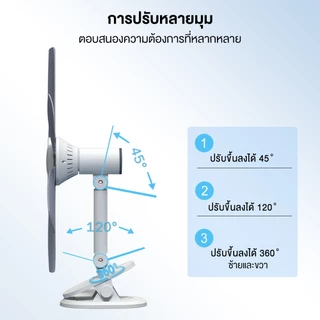 Yotex พัดลม พัดลมตั้งโต๊ะ 3in1 สามารถหนีบ แขวน หรือตั้งได้ เงียบและสบาย หมุนได้ 360 องศา พัดลมหนีบ พัดลมแบบพกพา