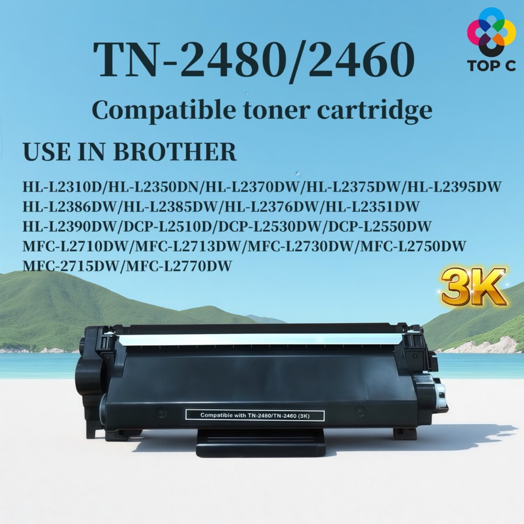 หมึกเทียบเท่า TN-2480/TN-2460/tn2480/tn2460 Brother2480 DCP-L2550DW/HL-L2370DW/HL-L2390DW/HL-L2395DW