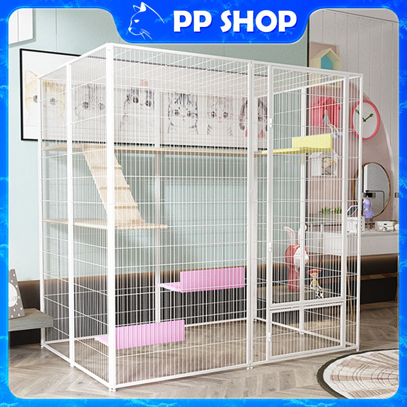 กรงแมว Cat Cage กรงแมวแบบใหญ่ๆ บ้านแมวแบบใหญ่ พื้นที่ว่างขนาดใหญ่ ป้องกันไม่ให้สัตว์เลี้ยงหลบหนี กรงแมว