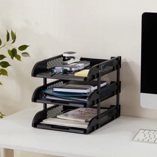 Deli ชั้นวางเอกสาร 3 ชั้น ชั้นจัดระเบียบเอกสาร ถาดวางเอกสาร ชั้นใส่เอกสาร A4 File Tray