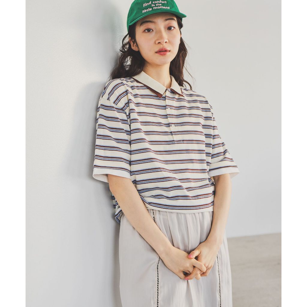 niko and ... เสื้อโปโล ปกเสื้อสองชั้น Double-collar drawstring polo shirt