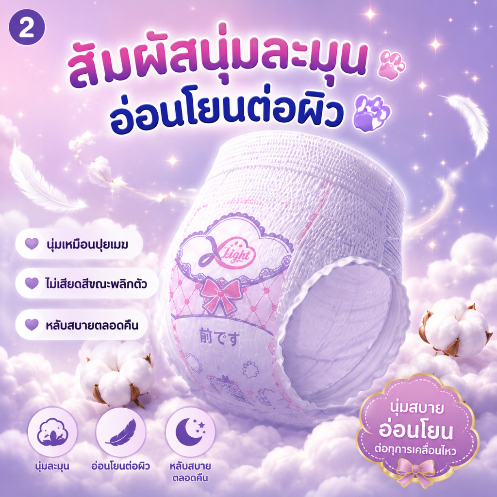 X-light ผ้าอนามัยแบบกางเกง 22 ชิ้น/แพ็ก ซื้อ 20 แถม 2 รูปที่ 3