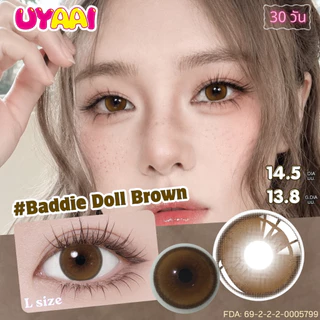 【FDA】UYAAI [0.00~5.00] คอนแทคเลนส์ที่มีสี สีน้ำตาล สีเทา Baddie Doll 14.5mm L SIZE--30 วัน