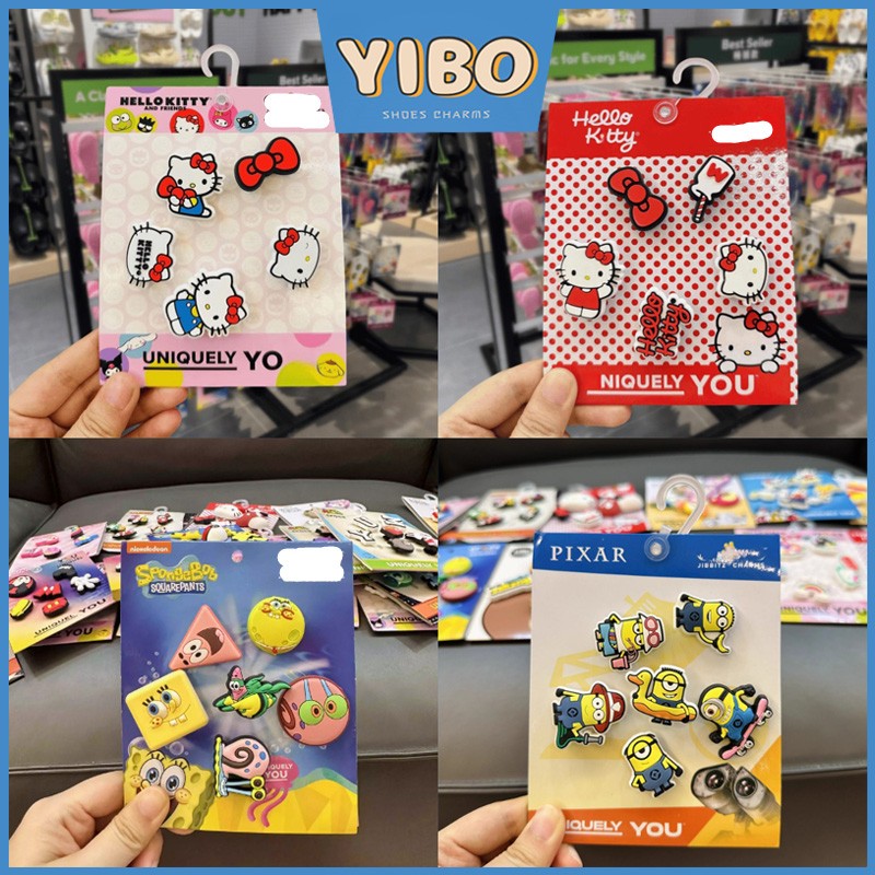 <จัดส่งในท้องถิ่น>YIBO shoes charms ซิลิโคนนุ่ม ลายการ์ตูนอิสระ DIY ตกแต่งรองเท้าและกระเป๋ามีรู ถอดเปลี่ยนได้ กันน้ำ