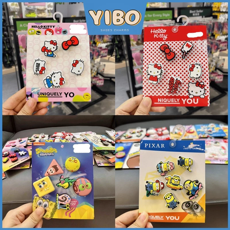 <จัดส่งในท้องถิ่น>YIBO shoes charms ซิลิโคนนุ่ม ลายการ์ตูนอิสระ DIY ตกแต่งรองเท้าและกระเป๋ามีรู ถอดเปลี่ยนได้ กันน้ำ