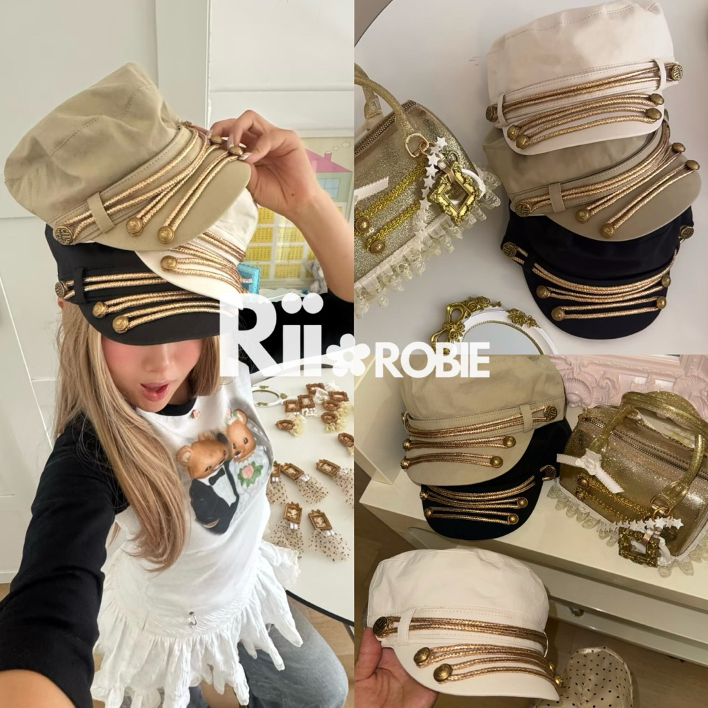 พร้อมส่ง/ส่งด่วน🤎 Riirobie.bkk | Retro Rope Fiddler หมวกทรงฟิดเลอร์แต่งเชือกถัก