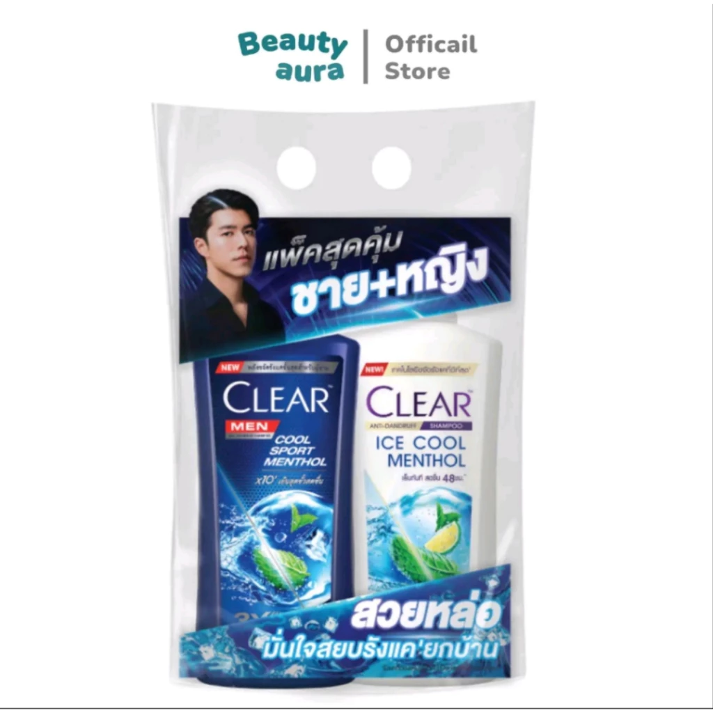 แชมพูขจัดรังแคสำหรับผู้ชาย Clear สูตร Cool Sport Mint ขนาด 390 มล. ซื้อ 1 แถม 1