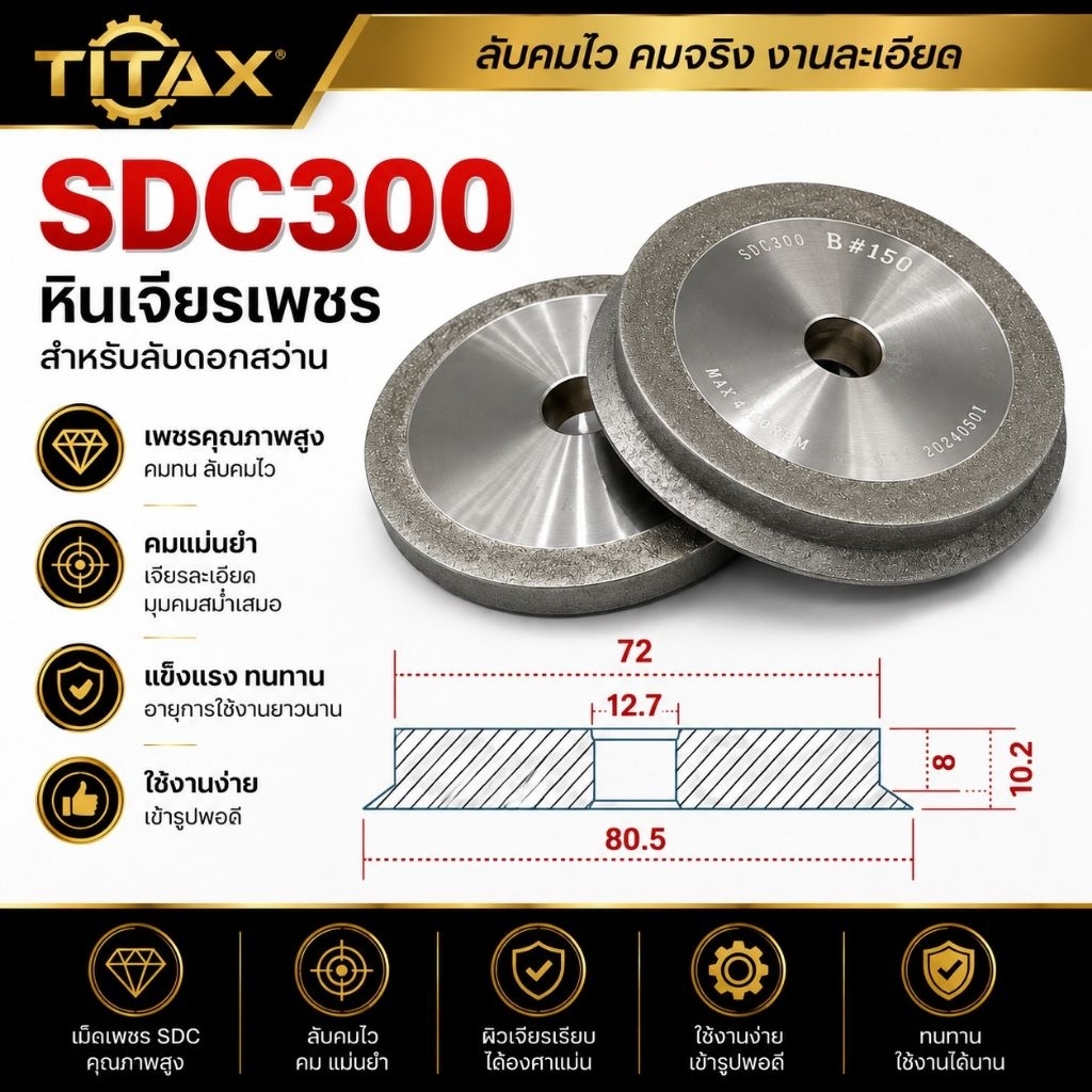หินลับดอกเอ็นมิลคาร์ไบด์และไฮสปีด (SDC, CBN) ของแท้ คุณภาพสูง