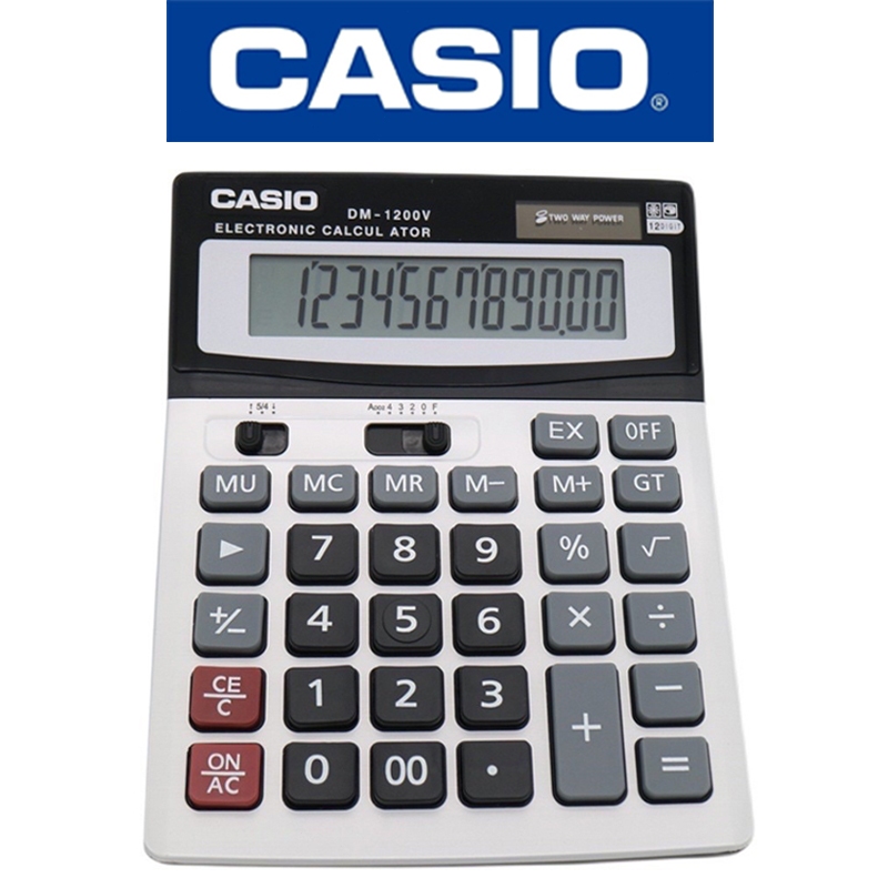 【COD】เครื่องคิดเลข เครื่องคิดเลขCASIO DM-1200V หน้าจอ 12หลัก จอใหญ่ ใช้งานง่าย เครื่องคิดเลขขนา