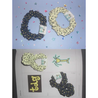teddy scrunchies mini ♥️ teddy green หนังยางมัดผม (ไซส์เล็ก)