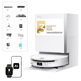 MOVA S70 Pro Roller หุ่นยนต์ดูดฝุ่น ถูพื้นอัตโนมัติ ดูดแรง 30000Pa ซักน้ำร้อน100°C แผนที่อัจฉริยะ ดูดขนสัตว์
