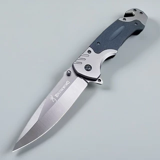 BROWNING FOLDING KNIFE มีดพับ 23CM 440C มีระบบดีดใบมีด มีดเดินป่า แบบบพกพา แข็งแรงคมกริบ