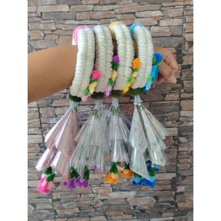 พวงมาลัยใส่ธนบัตร ใส่เงิน10ใบ พวงมาลัยลวดกำมะหยี่ ไหว้พ่อ ไหว้แม่ ไหว้ผู้ใหญ่