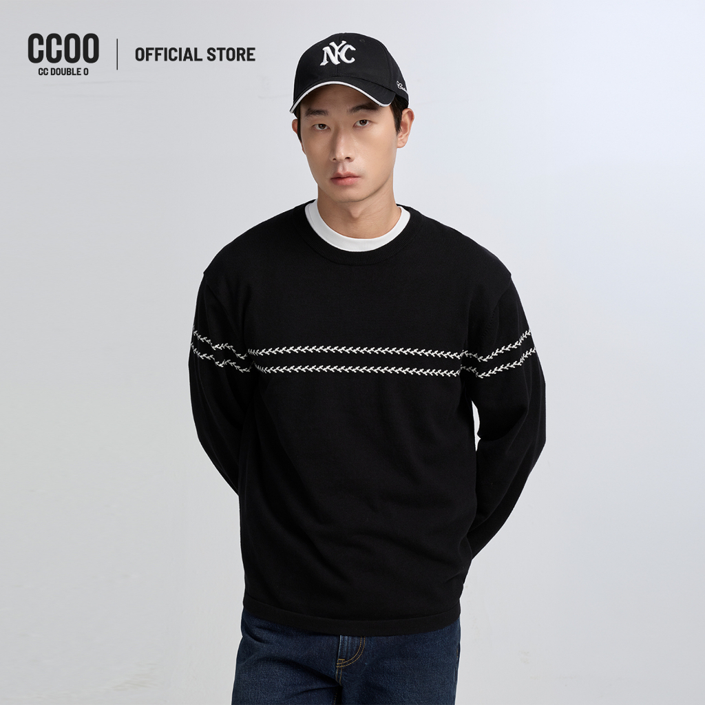CC DOUBLE O RELAXED CREW NECK TEE ผู้ชาย เสื้อยืดคอกลมทรงรีแลกซ์แขนยาว รุ่น O26WGMA211 (AW26 #P3)