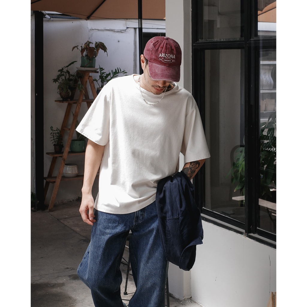 ASANOHA  SABI TEE เสื้อยืดมินิมอล ผ้า Cotton Fleck ลวดลายธรรมชาติ เนื้อผ้านุ่มสบาย