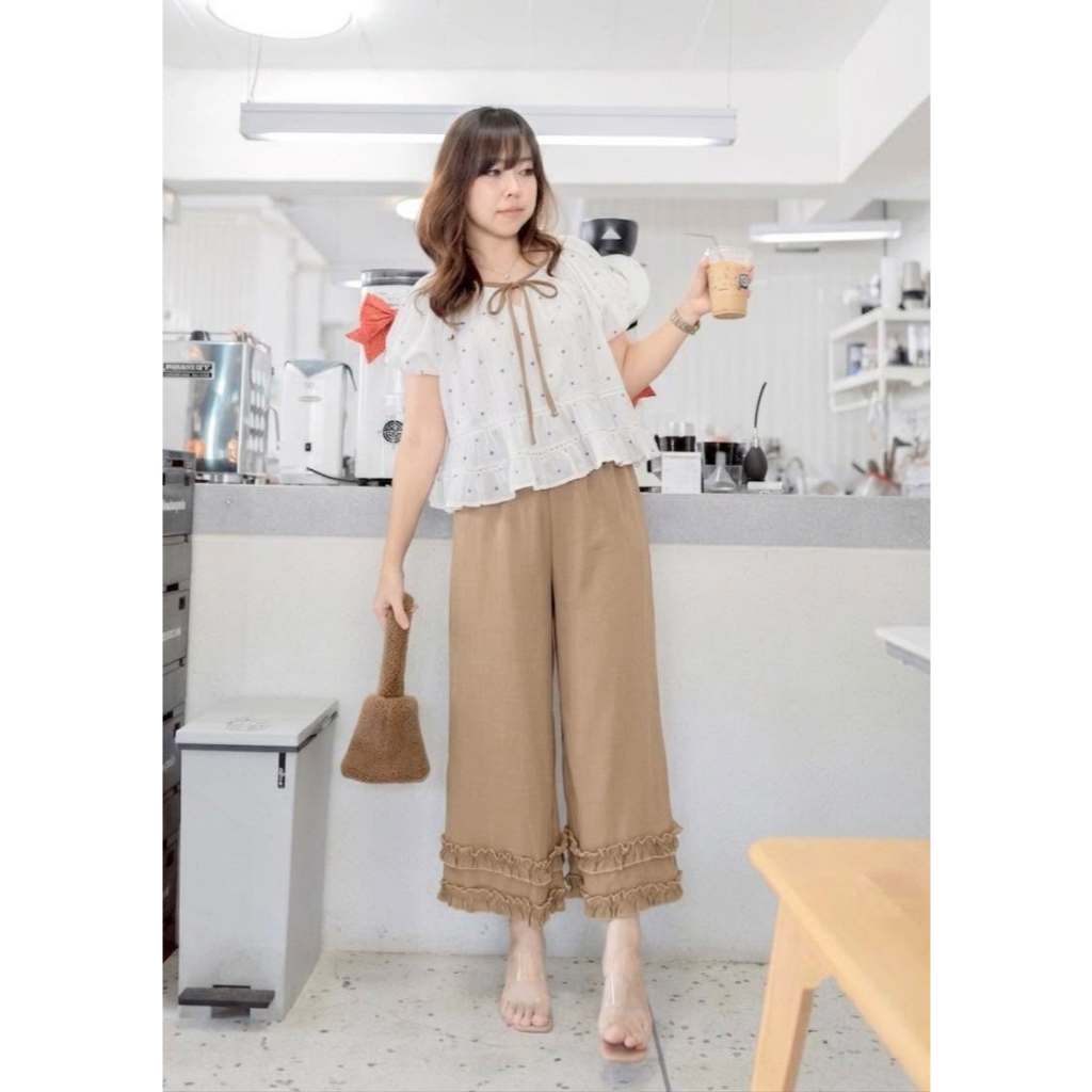 LOLLIPOP SET *เซ็ต2ชิ้น เสื้อและกางเกงสีน้ำตาล*