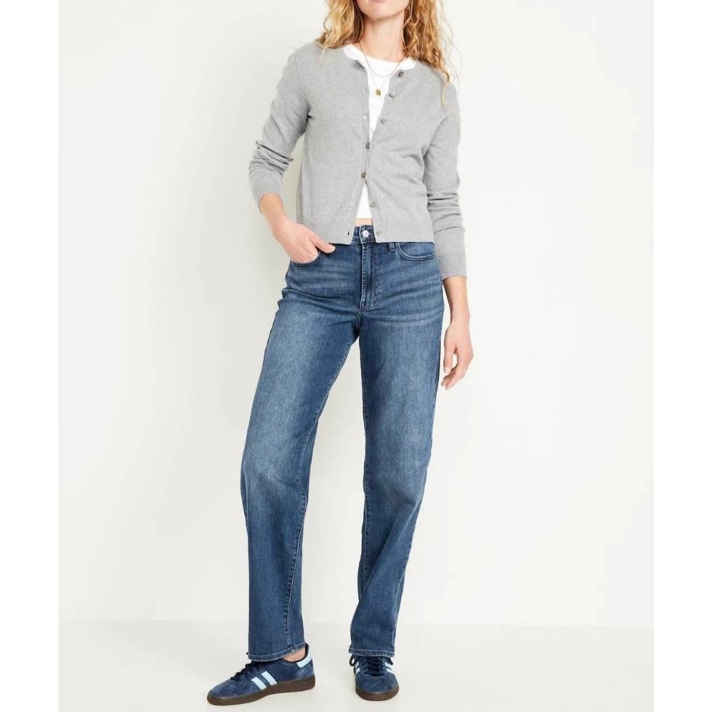 Old.... High-Waisted Wow Loose Jeans กางเกงยีนส์เอวสูง ทรงขากระบอก ผ้านุ่ม ยืดหยุ่นได้อีก