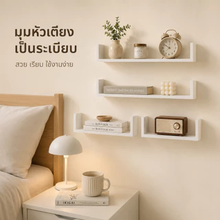 ชั้นวางของติดผนัง 5 ชิ้น ชั้นวางไม้ ชั้นวางติดผนัง พระ ติดผนัง router wifi ตกแต่งบ้าน