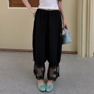 crop..shop กางเกงงานสวย (มี2เเบบ) คุณหนูมาก มีซับ ปล่อยชายขา ลมุนสุดๆ ใส่ง่ายไปได้ทุกที่ งานปังมาก