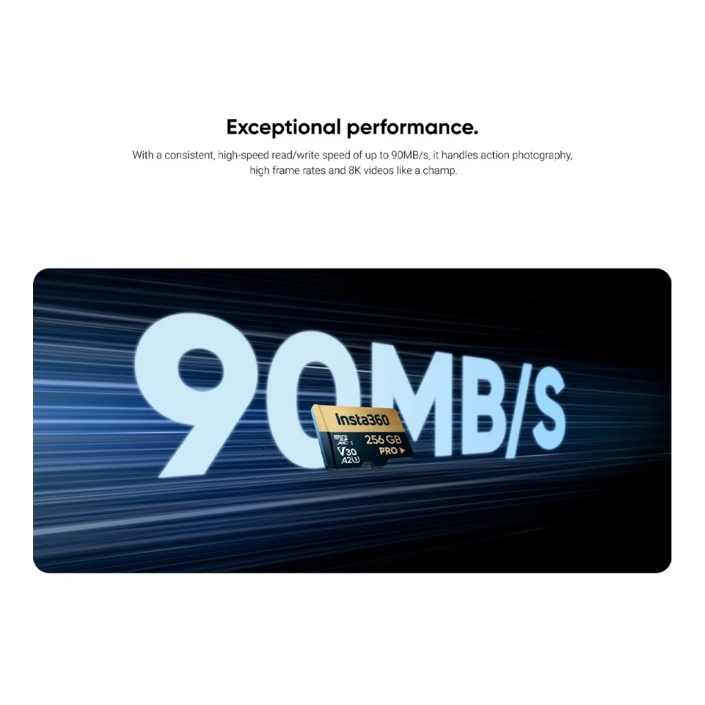 Insta360 Micro SD Card PRO เมมโมรี่การ์ด สำหรับ กล้องแอ็คชั่น 360 ถ่ายวิดีโอ 8K SDXC V30 A2 [รับประกัน1ปี] thumbnail 4