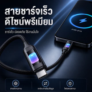 NEODIGI สายชาร์จไนล่อนเร็ว 100W พร้อมไฟ LED (รองรับ PD Fast Charge) ใช้ได้ทั้ง iOS และ Android
