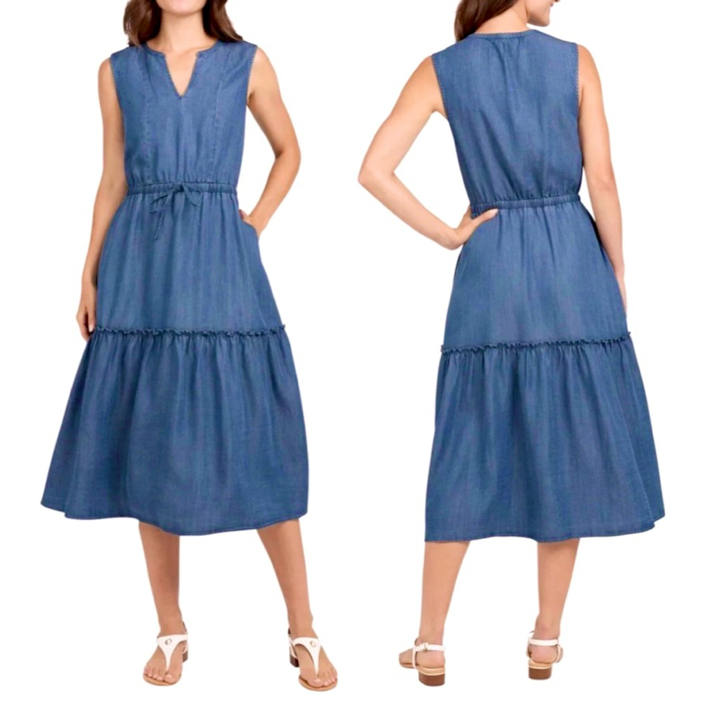 LANDS END  Sleeveless Denim Dress