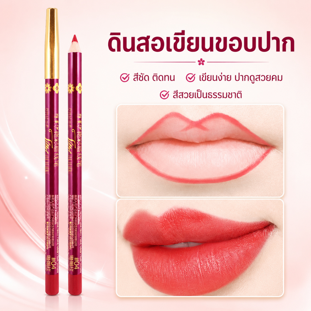 พร้อมส่ง YALAYI ลิปสติกดินสอเขียนขอบปาก 7 สี เนื้อแมตต์กำมะหยี่ กันน้ำ ติดทนนาน ไม่หลุดง่าย