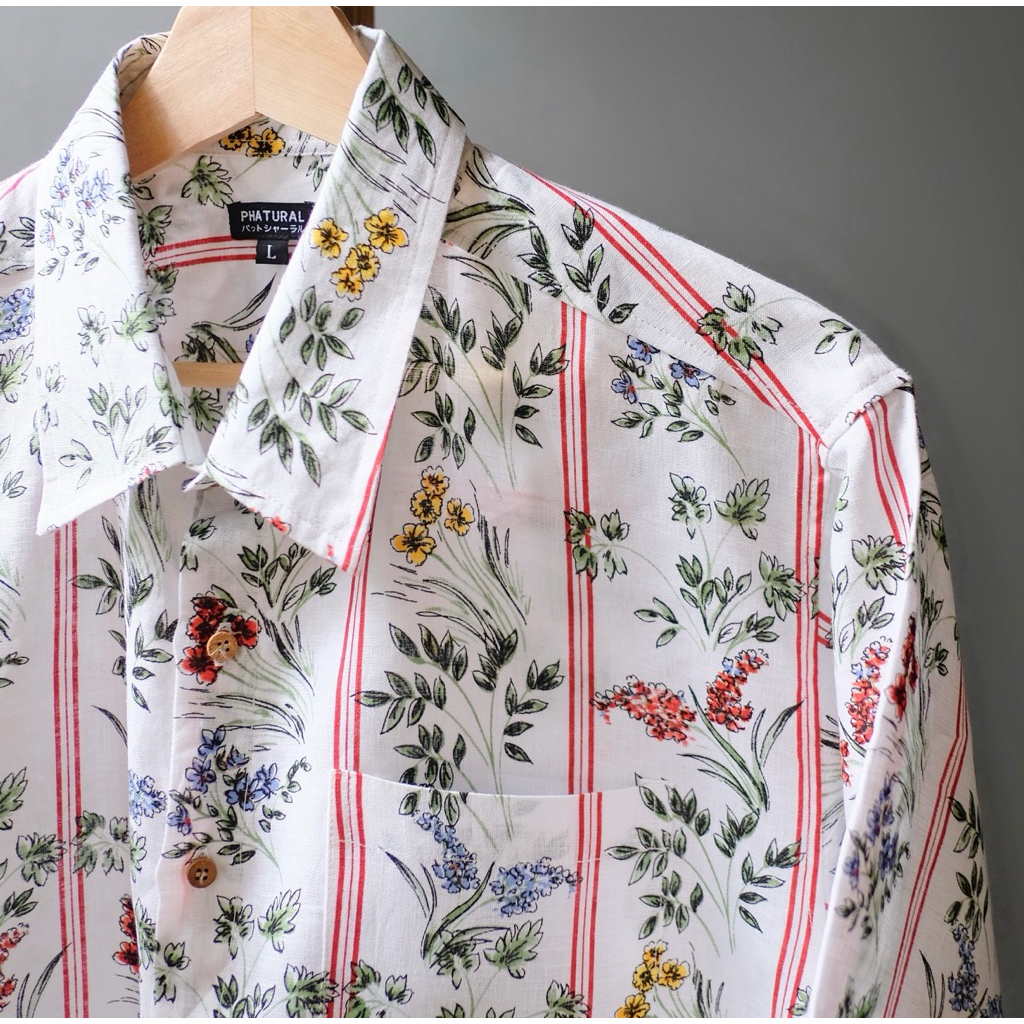 เสื้อแขนสั้น ผ้าลินิน - ลาย Eden